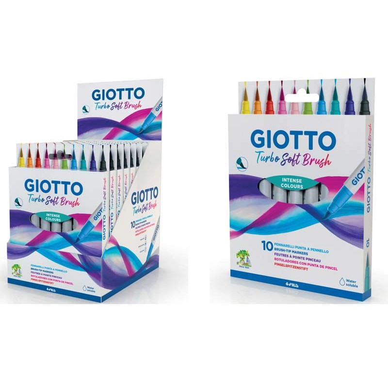 GIOTTO - Art Lab: Fancy Lettering - Kit Creativo Per Scrittura - 1 Blocco  Canson Per Lettering + 10 Pennarelli A Pennello Turbo Brush + 12 Acquerelli  Giotto Mini + 1 Giotto Happy Gomma -  - Offerte E Coupon:  #BESLY!
